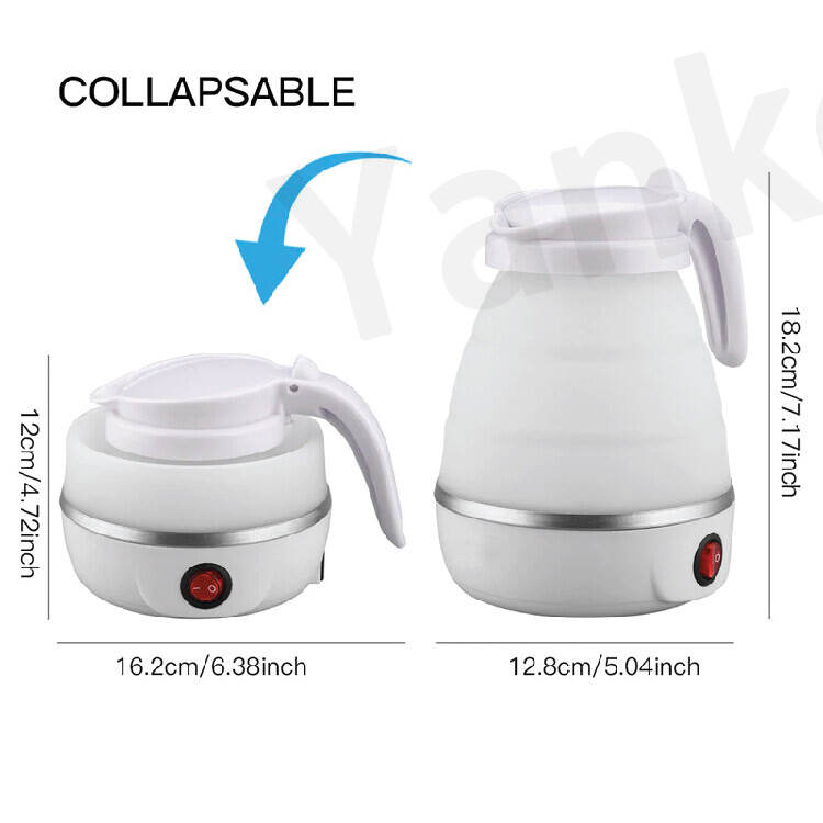 Foldable Silicone Electric Kettle Portable 0.6L 600W Fast Boiling SUS304 Stainless Steel Heating Plate Prevent Dry Burning Automatic Power Off - 2