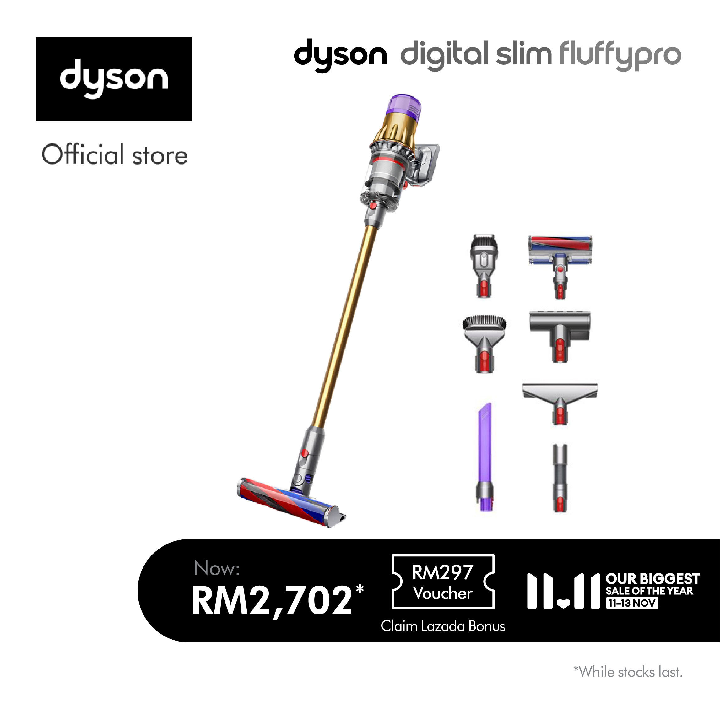 Dyson V12 Detect Slim ™ Fluffy Cordless Vacuum Cleaner | Lazada