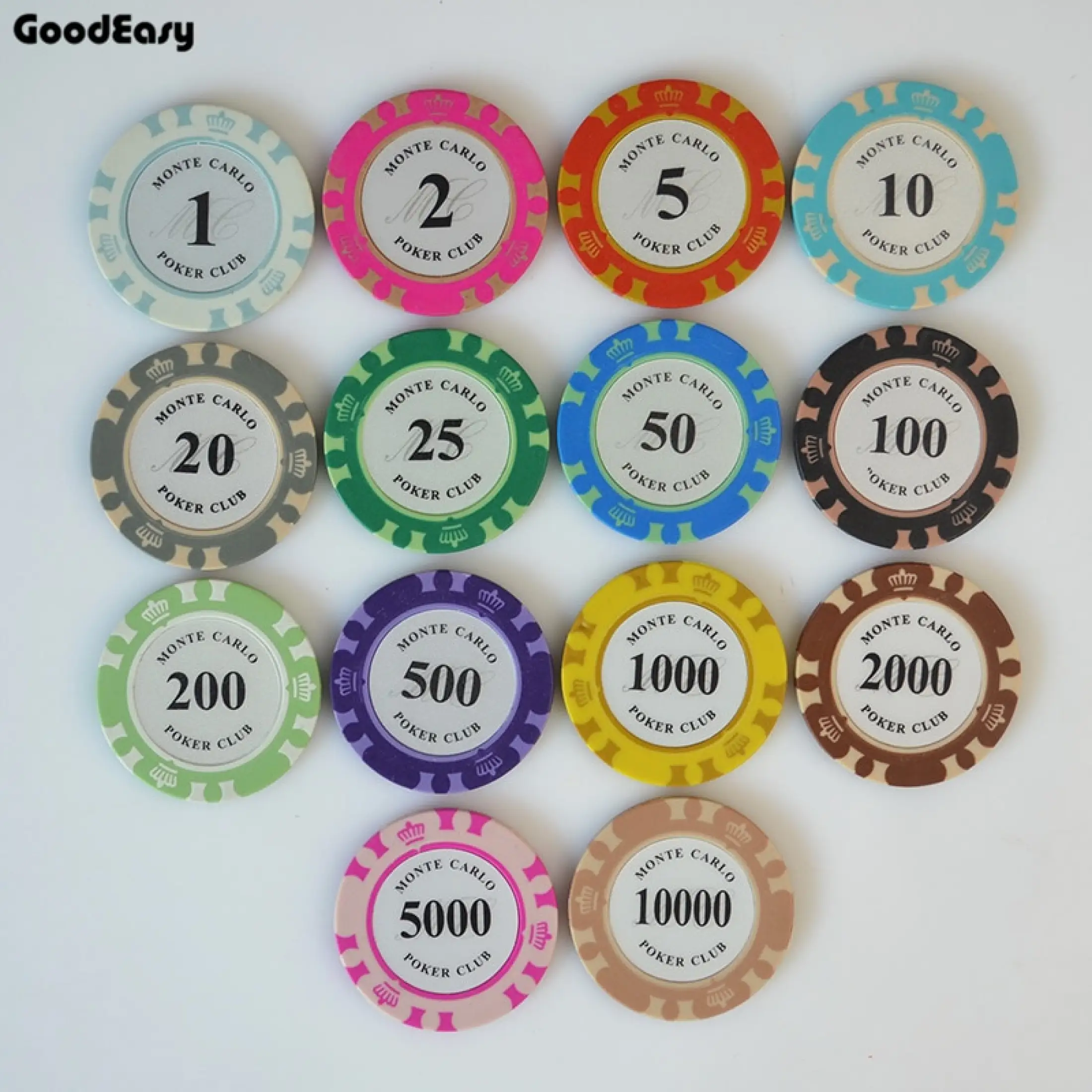 9pcs Set Crown Poker Chips Set With Face Value Clay Chips Poker Poker Chip Casino Chip Lazada Singapore