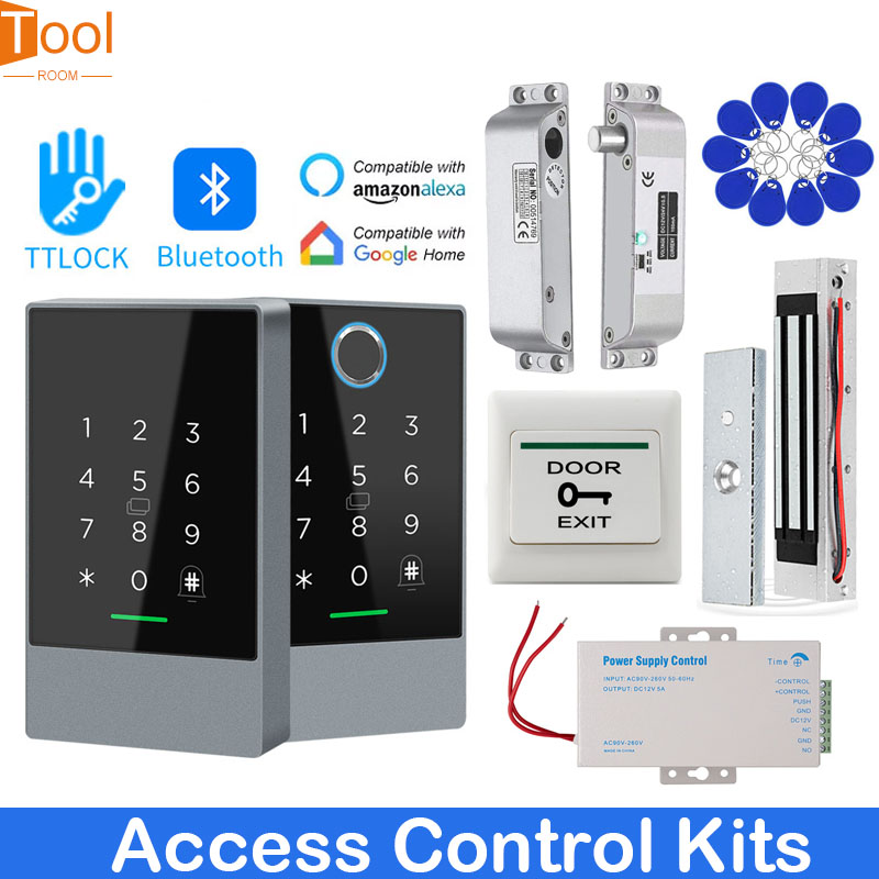 Ttlock bộ điều khiển truy cập ứng dụng điện thoại thông minh bộ cửa hệ thống kiểm soát truy cập cửa rfid 13.56mhz đầu đọc chống nước ip67