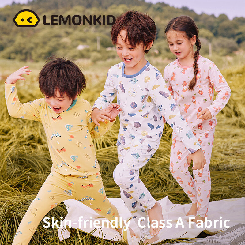 Lemonkid Bộ Quần Áo Trẻ Em Thu Đông Bộ Dài Tay Thun Lạnh Cho Bé Gái Chất Liệu Cotton LK2211645