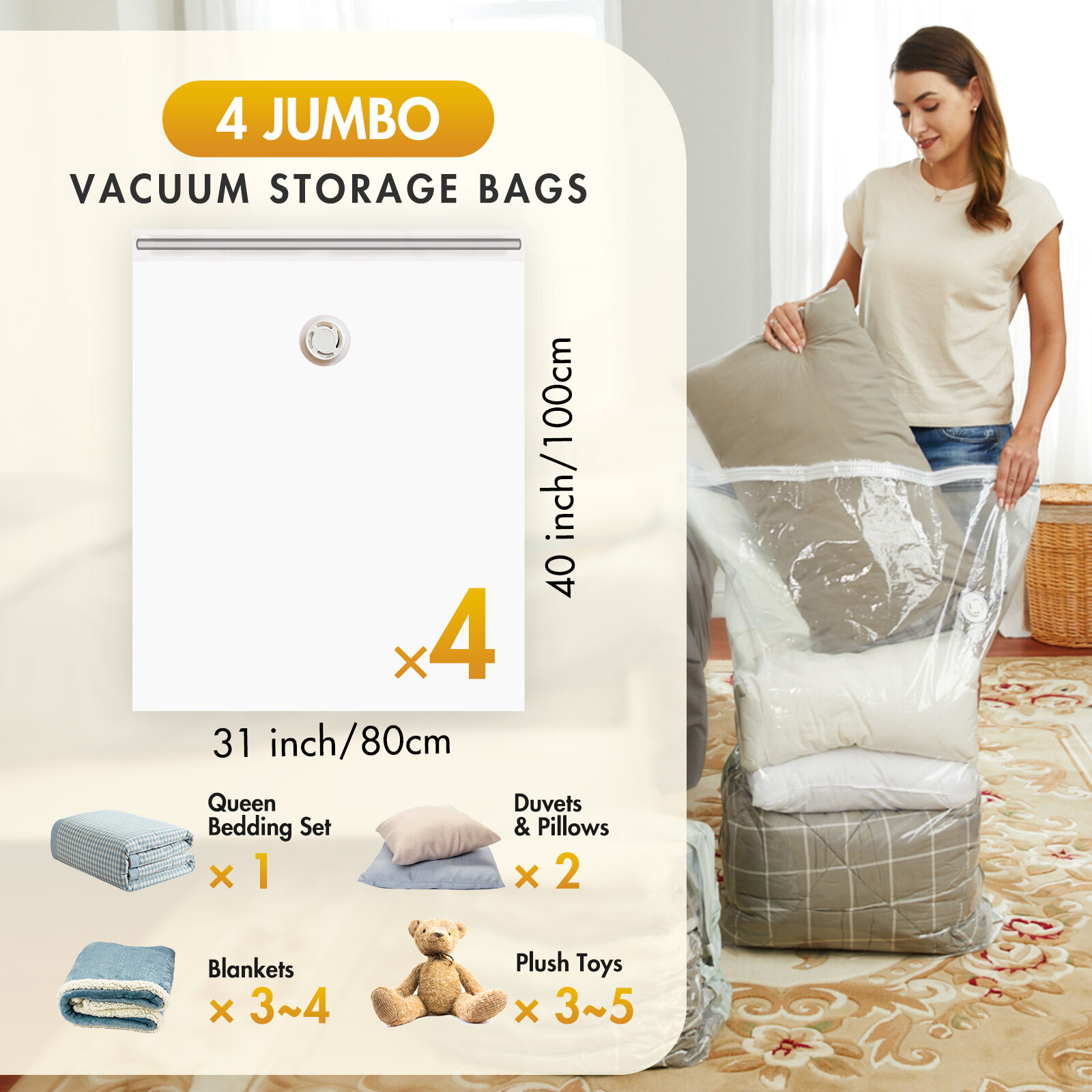 Jumbo vacuum 2024 storage bags