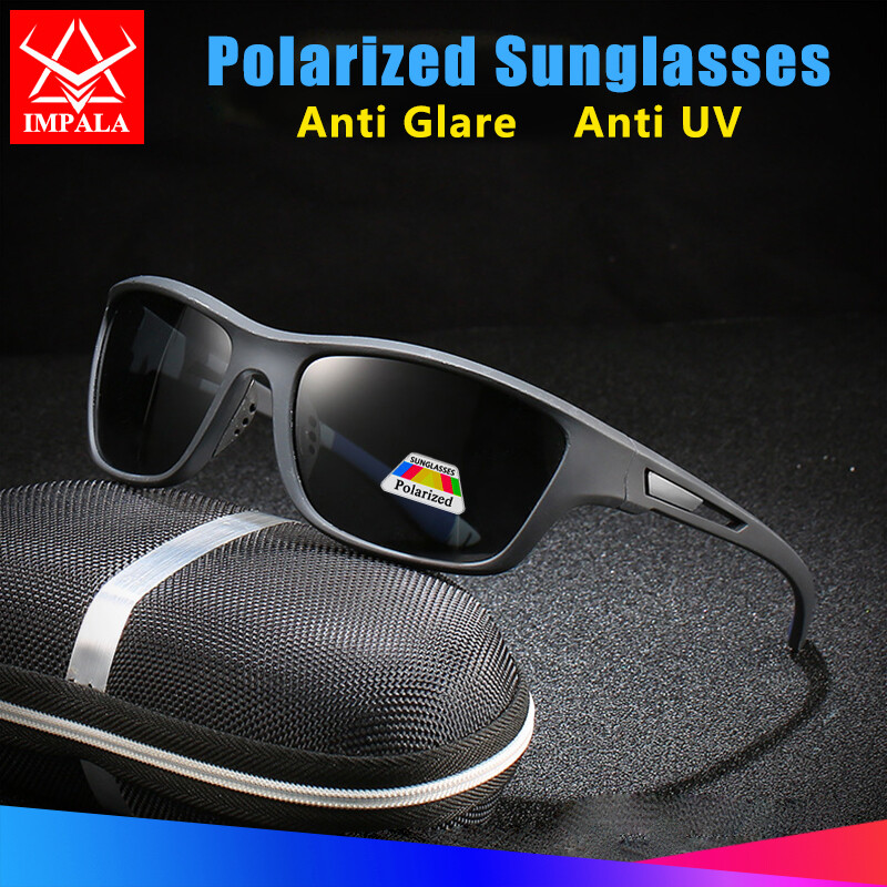 IMPALA PG2001L Fashion Polarized Sunglasses for Men and Women Sports Sunglasses Night Vision Lens Anti Glare Driving Fishing Cycling Sun Glasses with Glasses Box