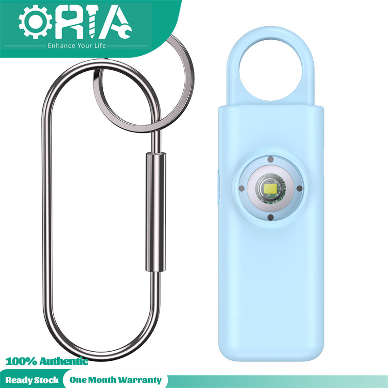 Oria tiếng ồn móc khóa báo thức 130db có thể sạc lại cá nhân báo động an toàn cho phụ nữ với móc loud còi báo động đèn nhấp nháy và móc chìa khóa