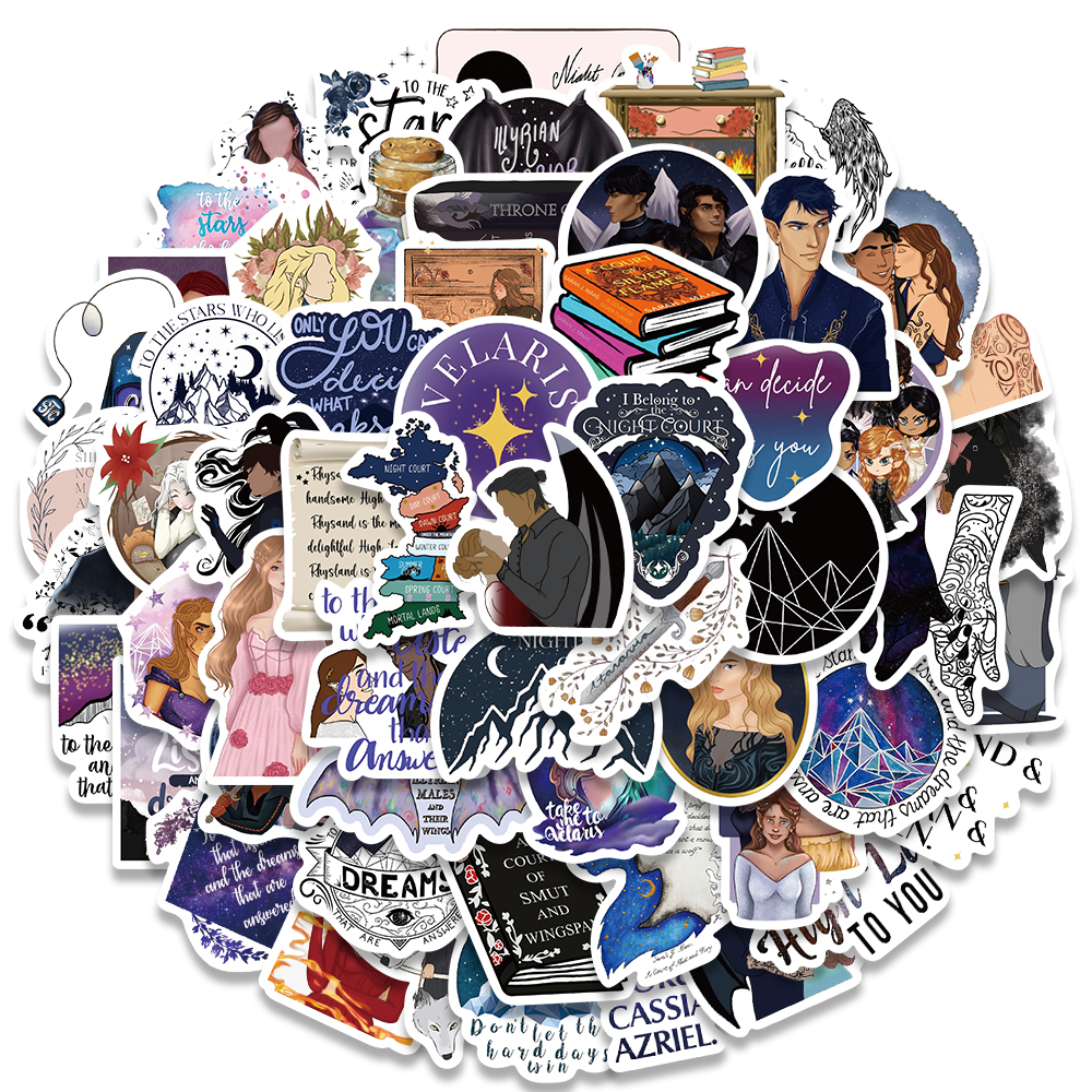 Acotar Merchandise Aufkleber-Set – 60 Bunte Vinyl-Aufkleber Zum Dekorieren