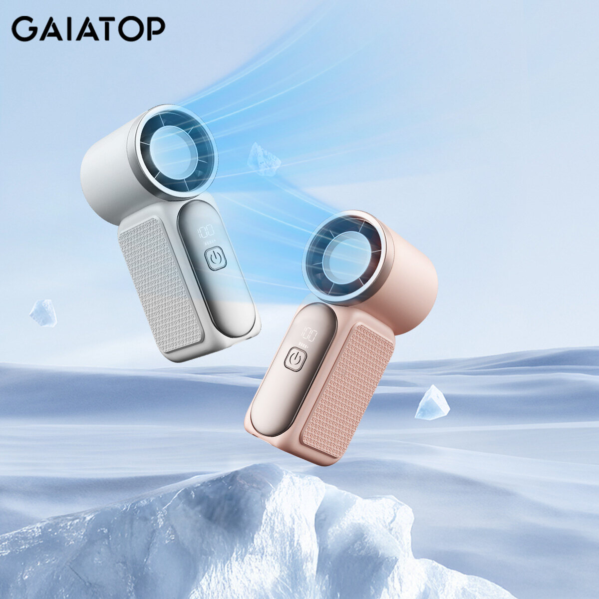 Gaiatop HF-18 Mini High-Speed Handheld Fan with Digital Display | 100 Speeds, 8.5m/s Wind, 8H Long Battery | Portable USB Rechargeable Cooling Fan for Travel, Office, Outdoors ราคา 499 บาท*ส่งฟรี