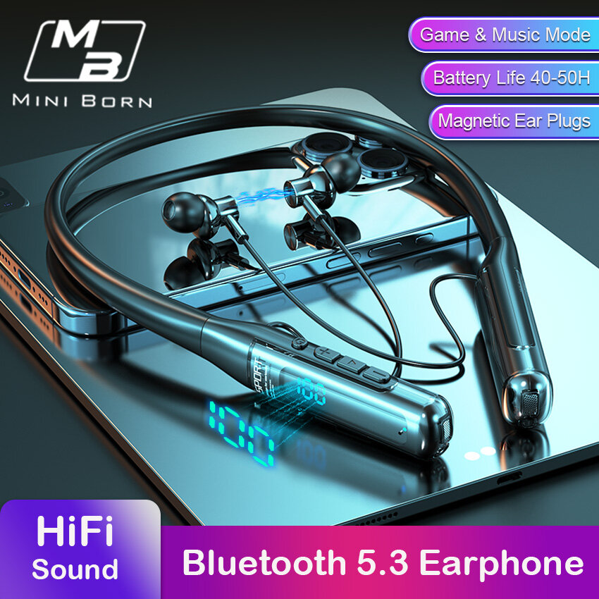 Mini Sinh Ra Tai nghe Bluetooth Tai nghe nhét tai không dây Cổ Bluetooth 5.3 Headphone tai nghe thể thao chống mồ hôi tai nghe thể thao Thể Thao tai nghe khi chạy giảm tiếng ồn Tai nghe Bluetooth