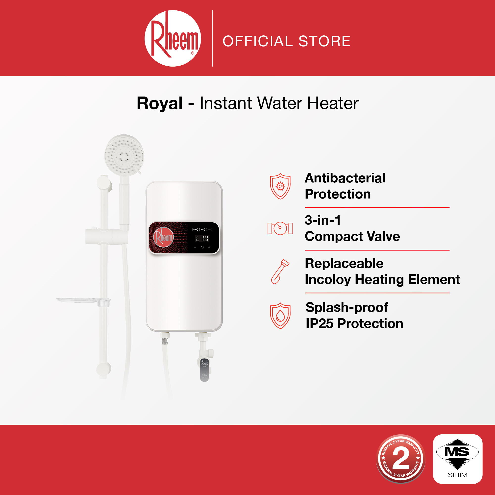 Rheem RH688EPI Electric Instant Water Heater with DC Pump