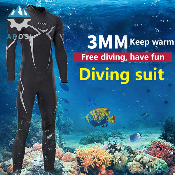 Người Đàn Ông Của Wetsuits 3Mm Cao Cấp Neoprene Khóa Lưng Đồ Lặn Cho Spearfishing Lặn Lướt Sóng Chèo Thuyền Scuba Diving Áo Quần Lặn