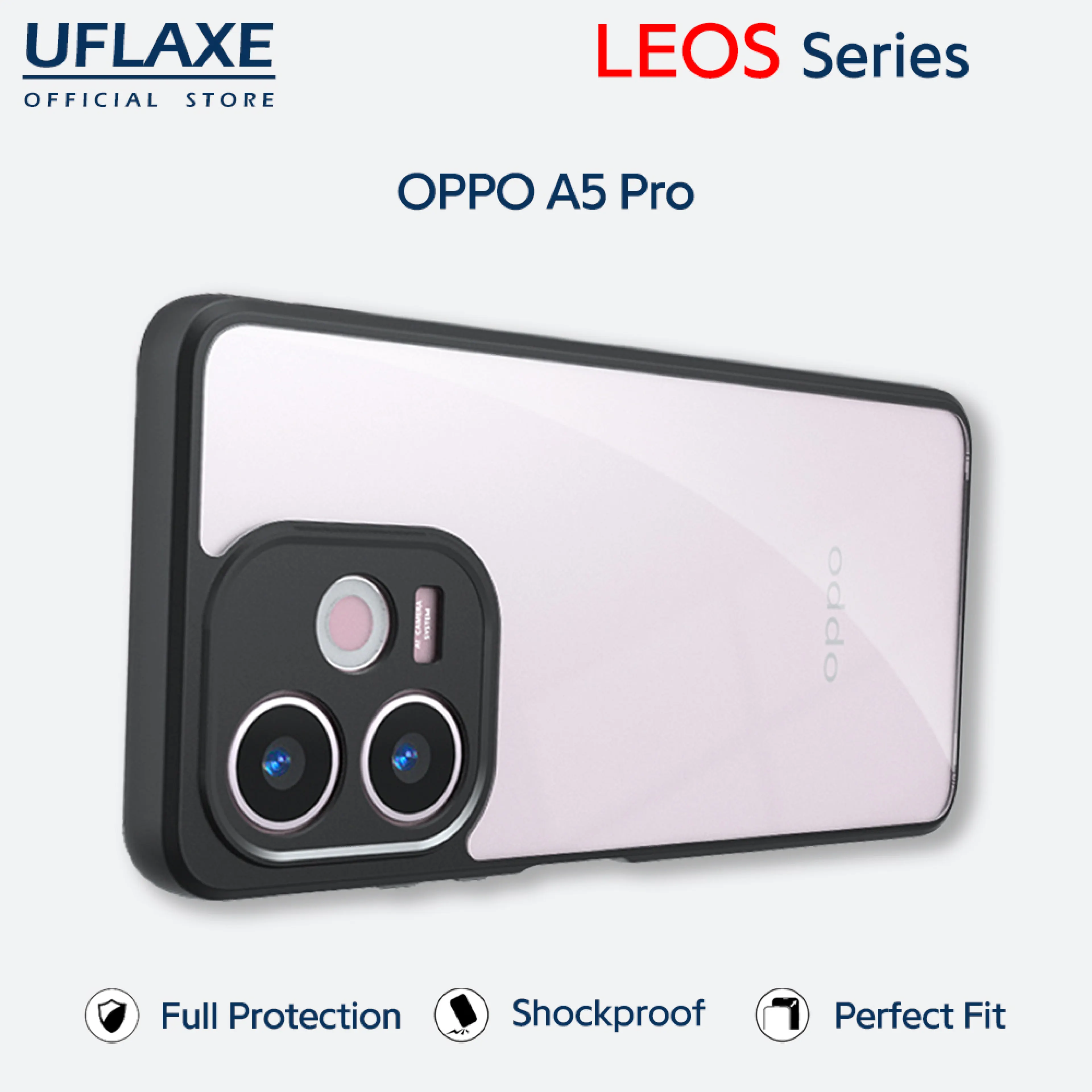 UFLAXE LEOS - For OPPO A5 Pro Case - Matte Clear Shockproof Hard Case | Anti-Yellowing Anti-Fingerprint Durable Phone Case