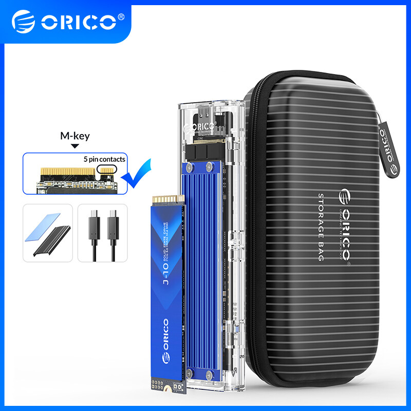 ORICO M2 SSD Case NVME SSD Enclosure M.2 to USB Type C Transparent Hard Drive Enclosure for NVME PCIE NGFF SATA M/B Key SSD Disk ราคา 99 บาท*ส่งฟรี