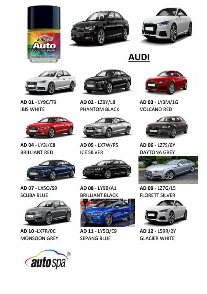 AUDI CAR Original Touch Up Paint AUTOSPA Touch Up Combo Set (4