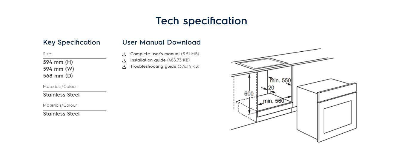 Electrolux 72L Grill BuiltIn Electric Oven EOB2400AOX Seng Huat