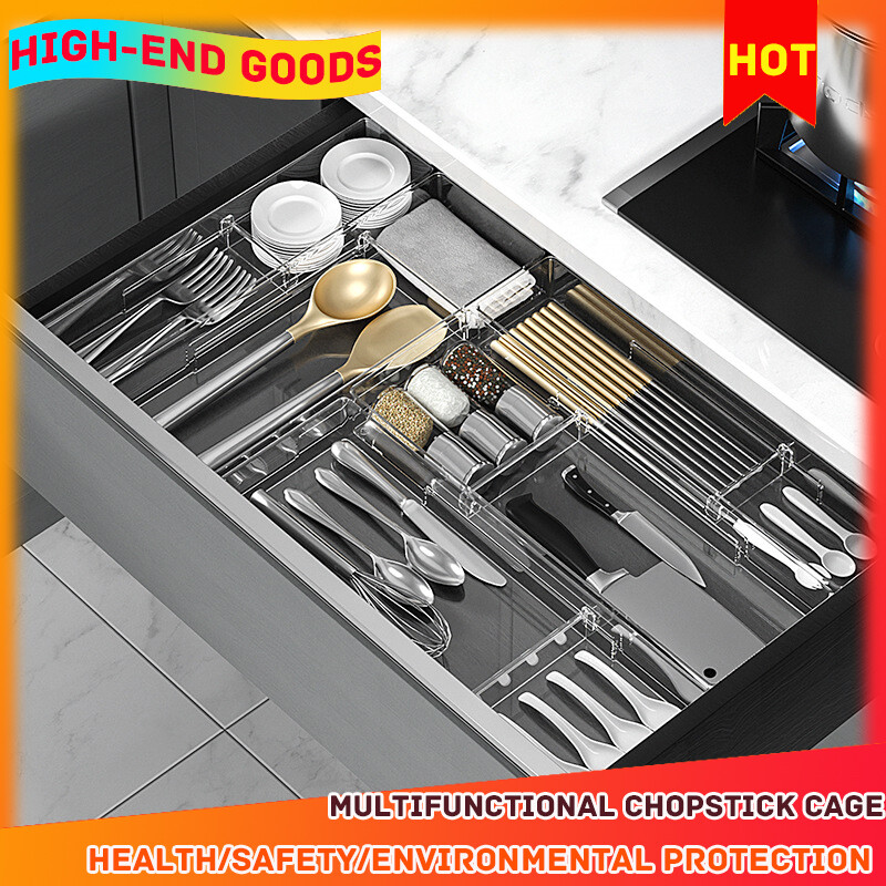 Gambar Kitchen Drawer Storage Separation Japanese Chopsticks Knife And Fork Tableware Finishing Box Free Combination Home Desktop Compartment