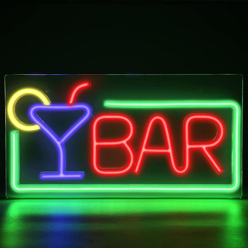 small neon bar sign