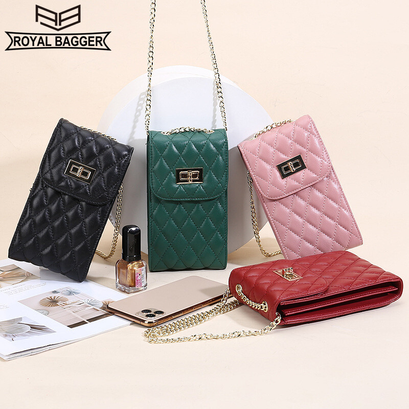 Royal Bagger Genuine Sheepskin Leather Shoulder Sling Crossbody Bag For Women Girls New Fashion Super Hot Elegant Women's Ladies Casual Multifunction Work Outdoor Small Bags Fashion Handbag ราคา 1,310 บาท*ส่งฟรี