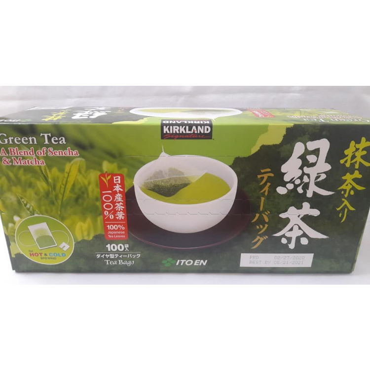 Trà Xanh Túi Lọc Kirkland Signature Green Tea Sencha và Matcha Mỹ (100 Gói) (date 6/2024