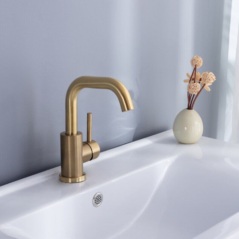 Bathroom Faucet Brushed Gold Bathroom Basin Faucet Cold And Hot Sink Mixer Sink Tap Single Handle Deck Mounted Water Tap Lazada Singapore