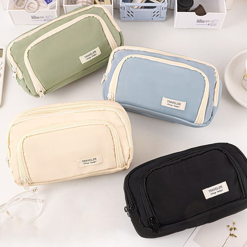 【YIDEA HONGKONG Large Capacity Pencil Case, 3 Compartments Simple Storage Beautiful Pencil Case, Large Capacity Pencil Case, Kawaii Pencil Case Organizer