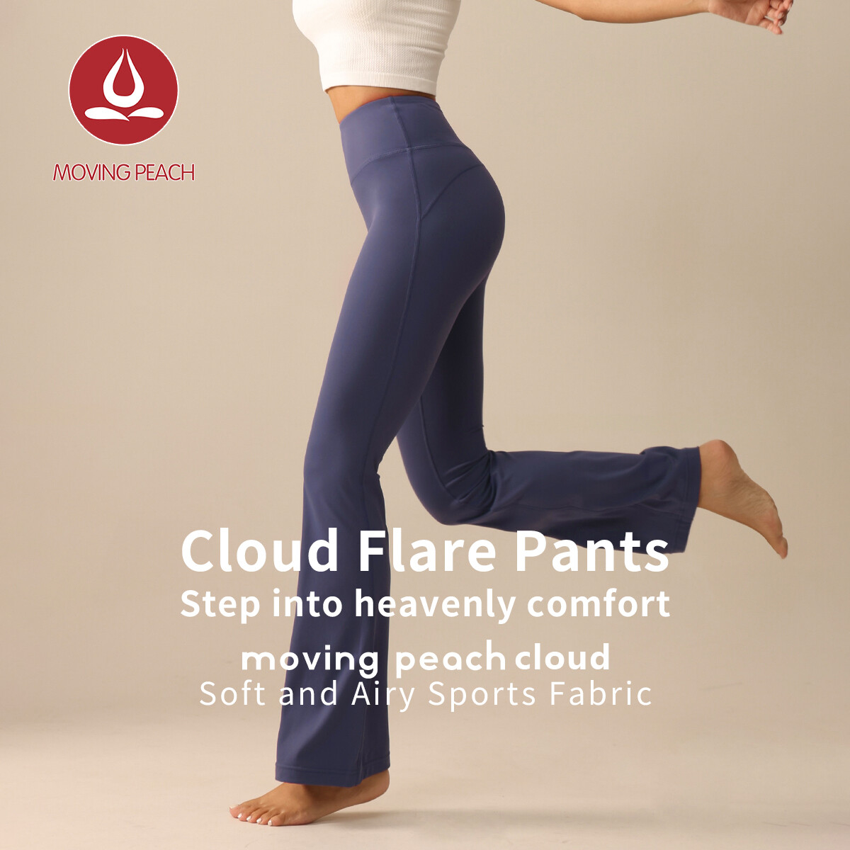 Moving Peach Flared Pants For Women Lycra High Elastic Yoga Leggings High Waist Flared Leggings Bell Bottom Pants Buttery Soft Pilates CLL