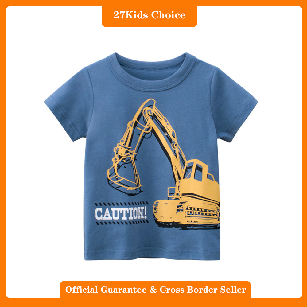 27Kids Choice 2024 Summer Children's Clothing New Product Children's Short sleeved T-shirt Boy excavator baby clothing ราคา 159 บาท*ส่งฟรี
