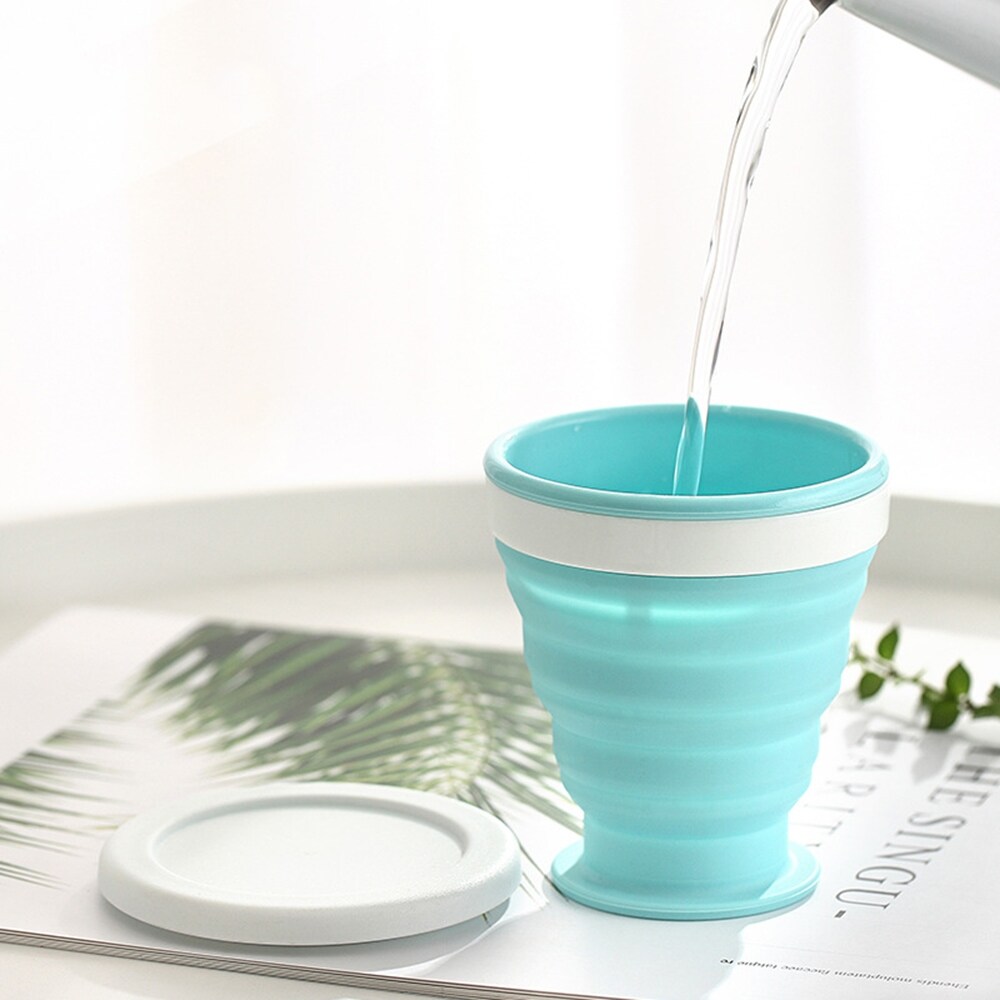 Gambar ?CW? Retractable Silicone Folding cups Telescopic Collapsible Coffee Cups Outdoor Water Cup