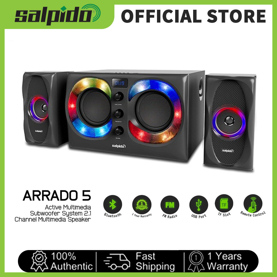 Salpido Arrado 5 Active Multimedia Subwoofer System 2.1 Channel Multimedia Speaker With Bluetooth / FM / USB / SD & Remote Control