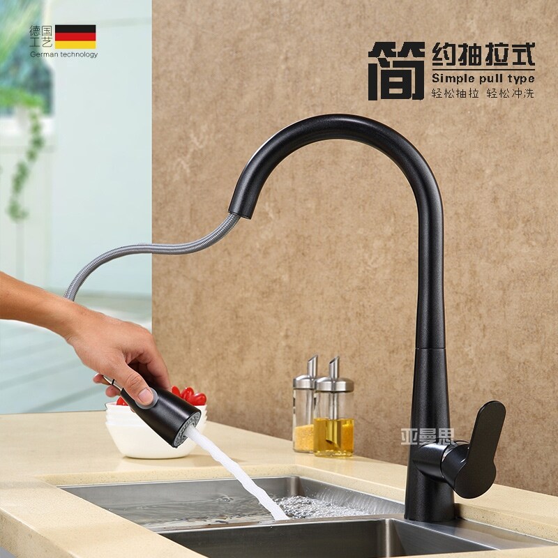 Gambar Granite kitchen sink xiancai basins copper precision casting can be smoked pull cold hot quartz sand blasting the faucet