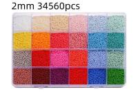 St. Kunkka 2/3Mm 3100-36000 Hạt Cườm Thủy Tinh Séc Quyến Rũ Màu Sắc Hỗn Hợp Hạt Đệm Rời Để Tự Làm Vòng Cổ Bông Tai Nhẫn Bộ Dụng Cụ Làm Trang Sức