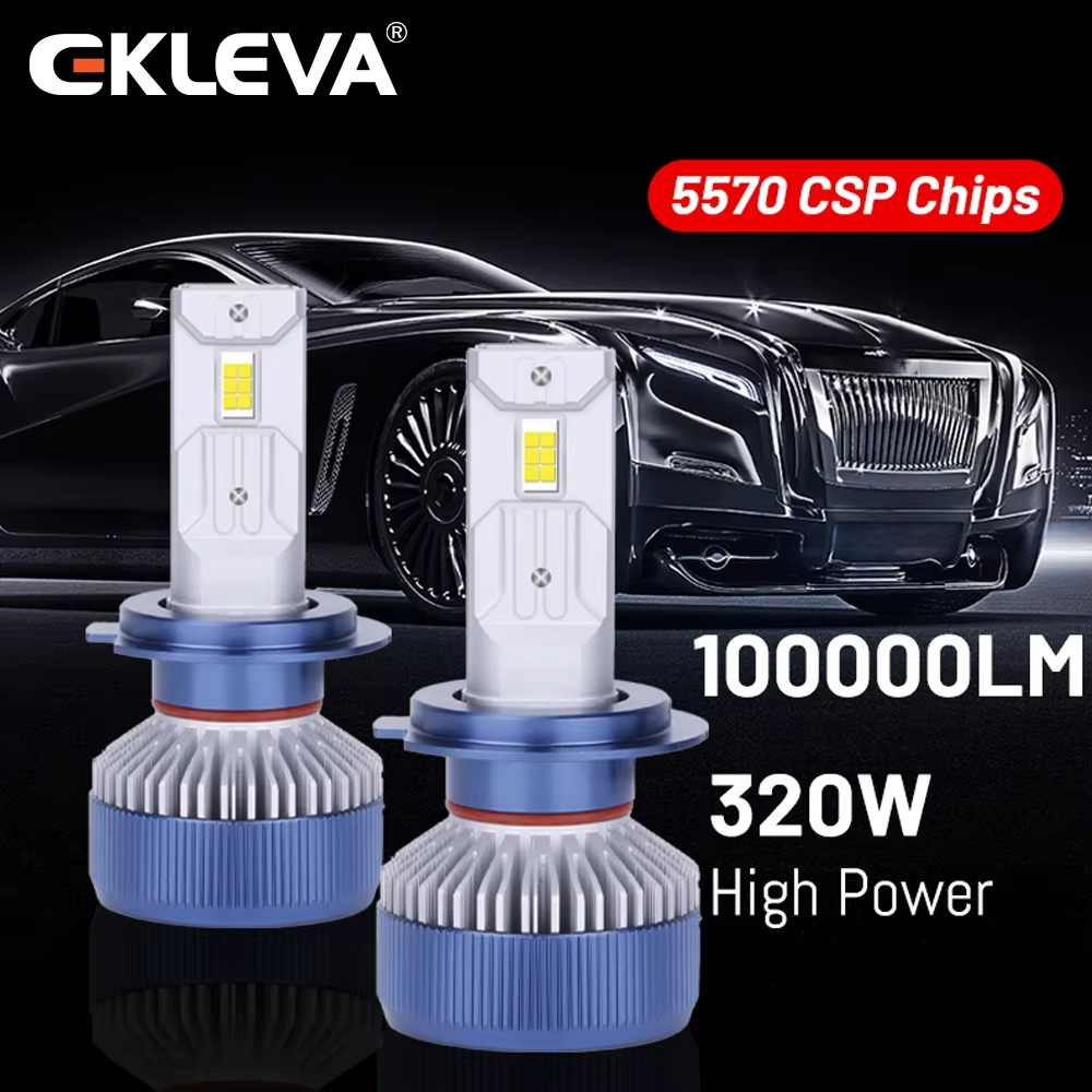 EKLEVA 2PCS LED Headlight Bulbs Super Bright Clip-Type Installation 6000K White Light High/Low Beam Plug and Play for H4, H7 Giá 642,655 Đồng*Miễn phí vận chuyển