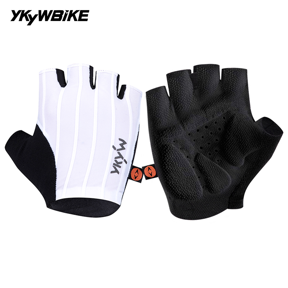 YKYWBIKE Shock Resistant Cycling Double Arrow Integrated Palm Mat Short Finger Gloves Bicycle Sports ราคา 1,240 บาท*ส่งฟรี