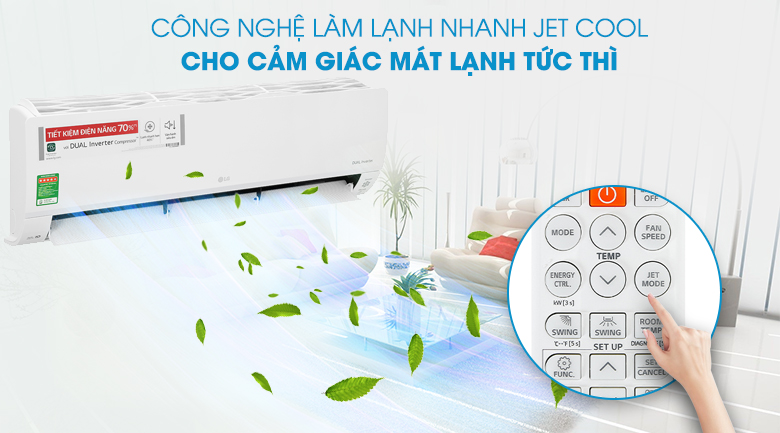 Máy lạnh LG Inverter 2 HP V18API1- Làm lạnh nhanh Jet Cool