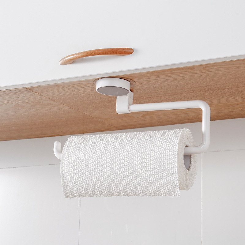 Gambar Kitchen Paper Holder Sticker Roll Rack Holder Bathroom Accessories Towel Rack Kitchen Organizer Storage Towel Tissue Shelf