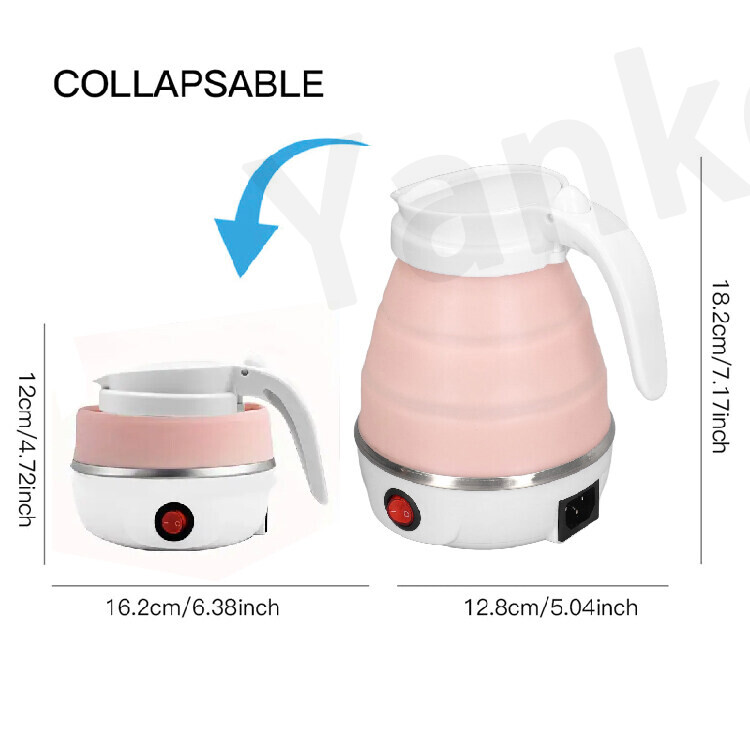 Foldable Silicone Electric Kettle Portable 0.6L 600W Fast Boiling SUS304 Stainless Steel Heating Plate Prevent Dry Burning Automatic Power Off - 3