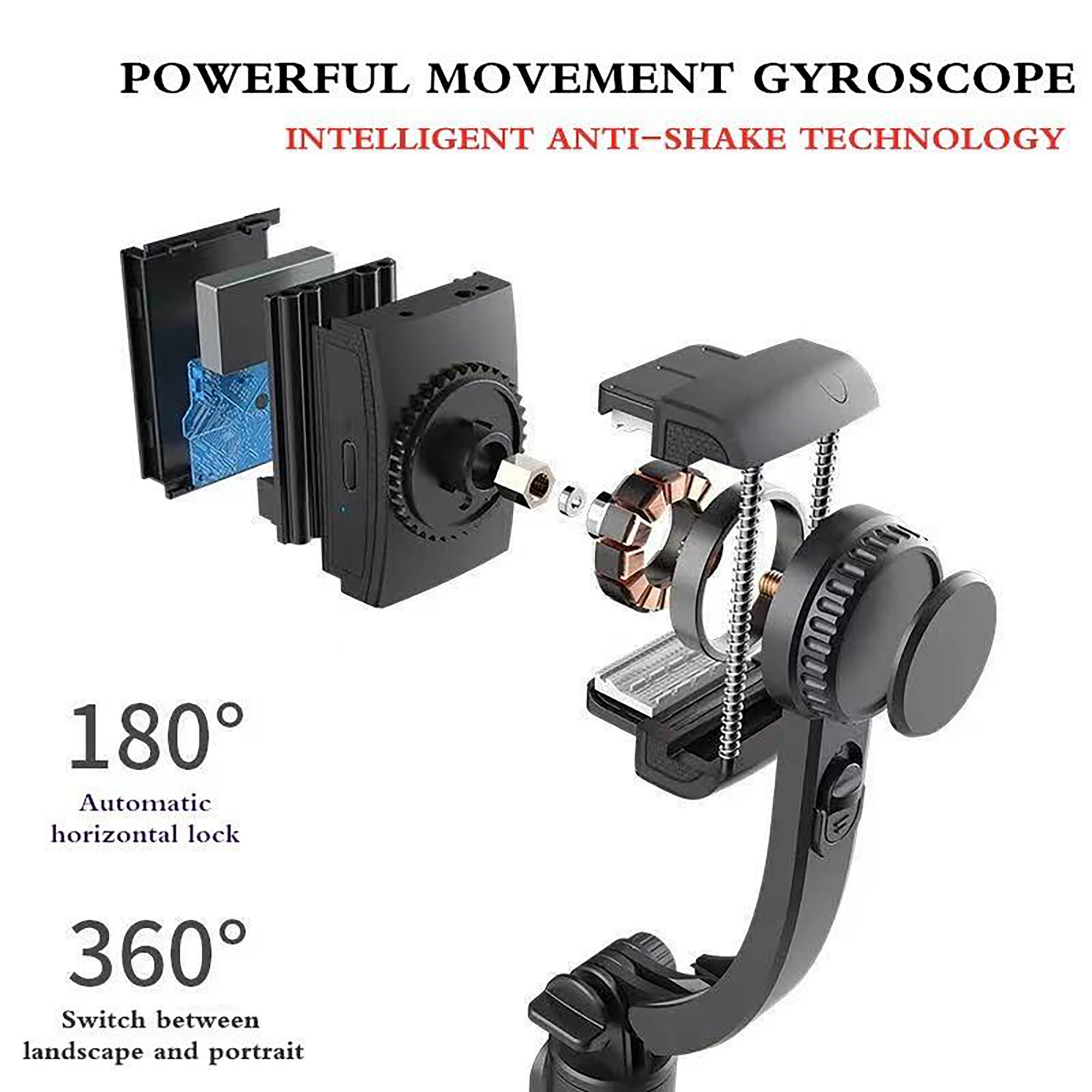 Gimbal Stabilizer Selfie Stick Mit Bluetooth Stativ Für Vlogs_voghion.com