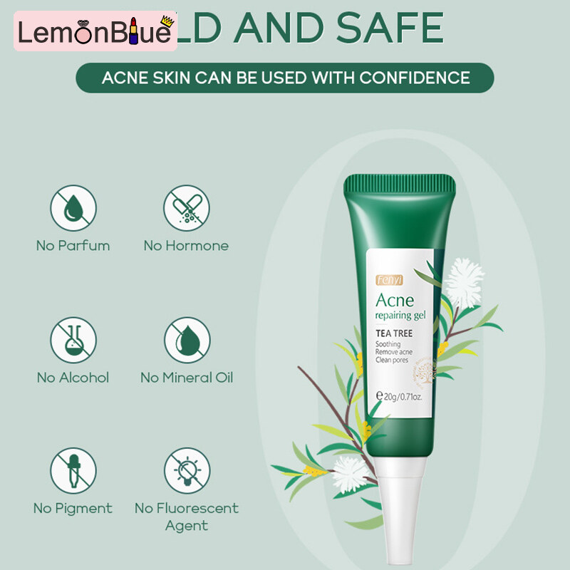 Gambar LemonBlue 20g Tea Tree Anti Acne Face Gel Oil Control Shrink Pores Cream Nourish Whitening 20g Nourish Whitening Acne Scar Remove Face Skin Care Tea Tree Anti Acne Face Gel Oil Control Shrink Pores Cream