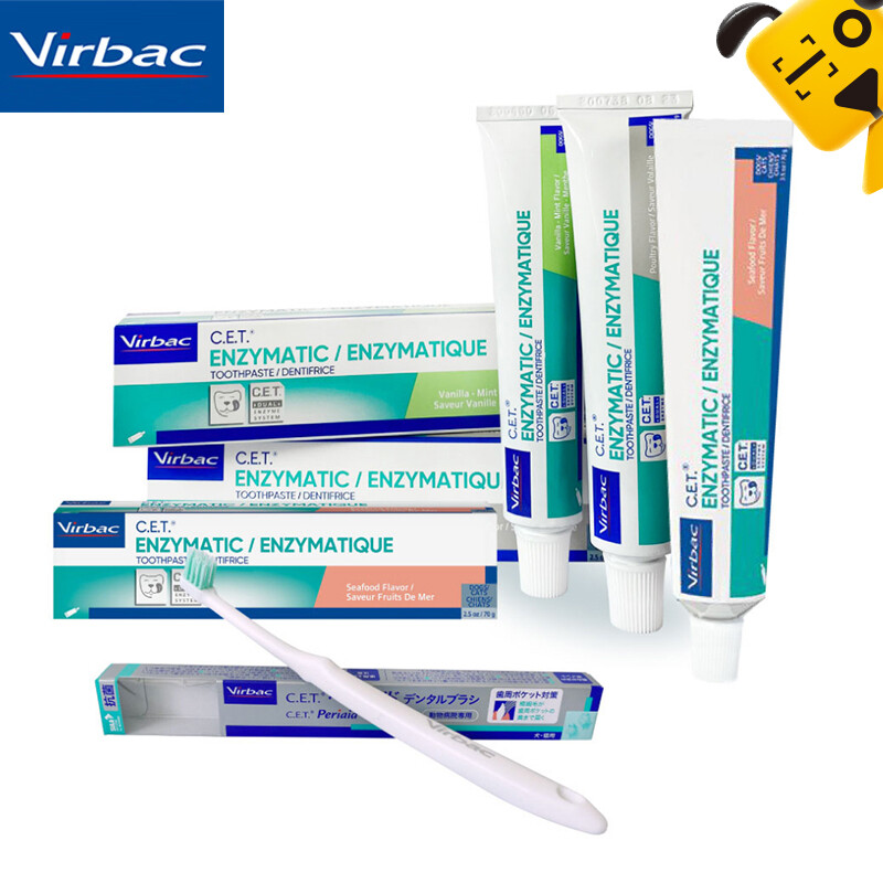 France Imported Pet Vic Chicken flavor Toothpaste Virbac Oral Care Cleaning Fresh Breath Remove Odor for Dog Cat