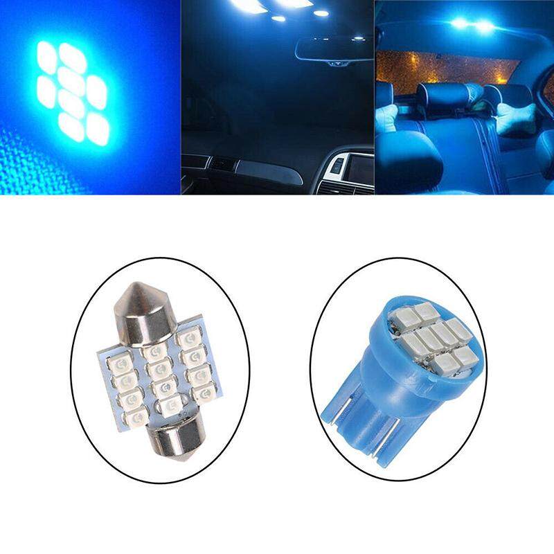 13x LED Lights Interior Package Kit Pure Blue Light for Dome License Plate Lamps