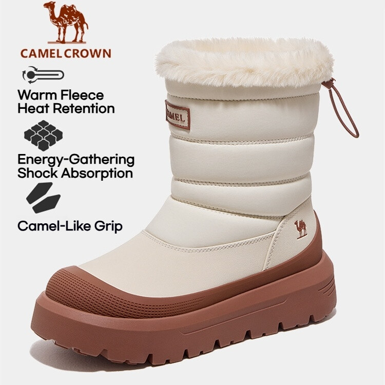 CAMEL CROWN Women’s Winter Snow Boots | Waterproof Warm Fur-Lined Ankle Boots, Anti-Slip High-Top Outdoor Hiking Shoes, Thick-Soled Insulated Cold-Weather Footwear for Ladies ราคา 3,668 บาท*ส่งฟรี