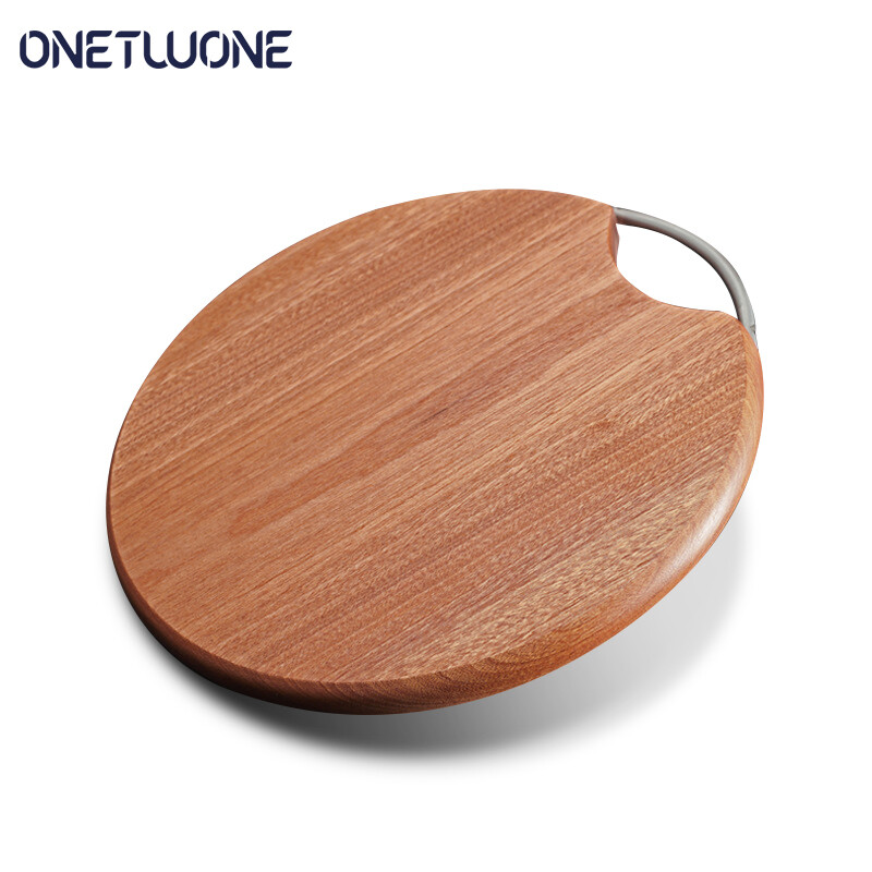 Onetwone 36cm high quality Solid Wooden Cutting Board Wood Chopping Block Steak fruits Preparation Board Round Natural Ebony wood Cutting Block double sides cutting board ราคา 1,108 บาท*ส่งฟรี