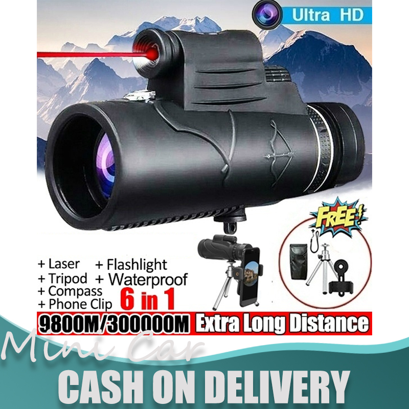 Upgrade Extra Long 9800M/300000M Compass Flashlight+infrared Distance Night Vision High - Angle Monocular Telescope Outdoor Hiking Travel Portable Telescope Fashion Accessories Tool ราคา 686 บาท*ส่งฟรี