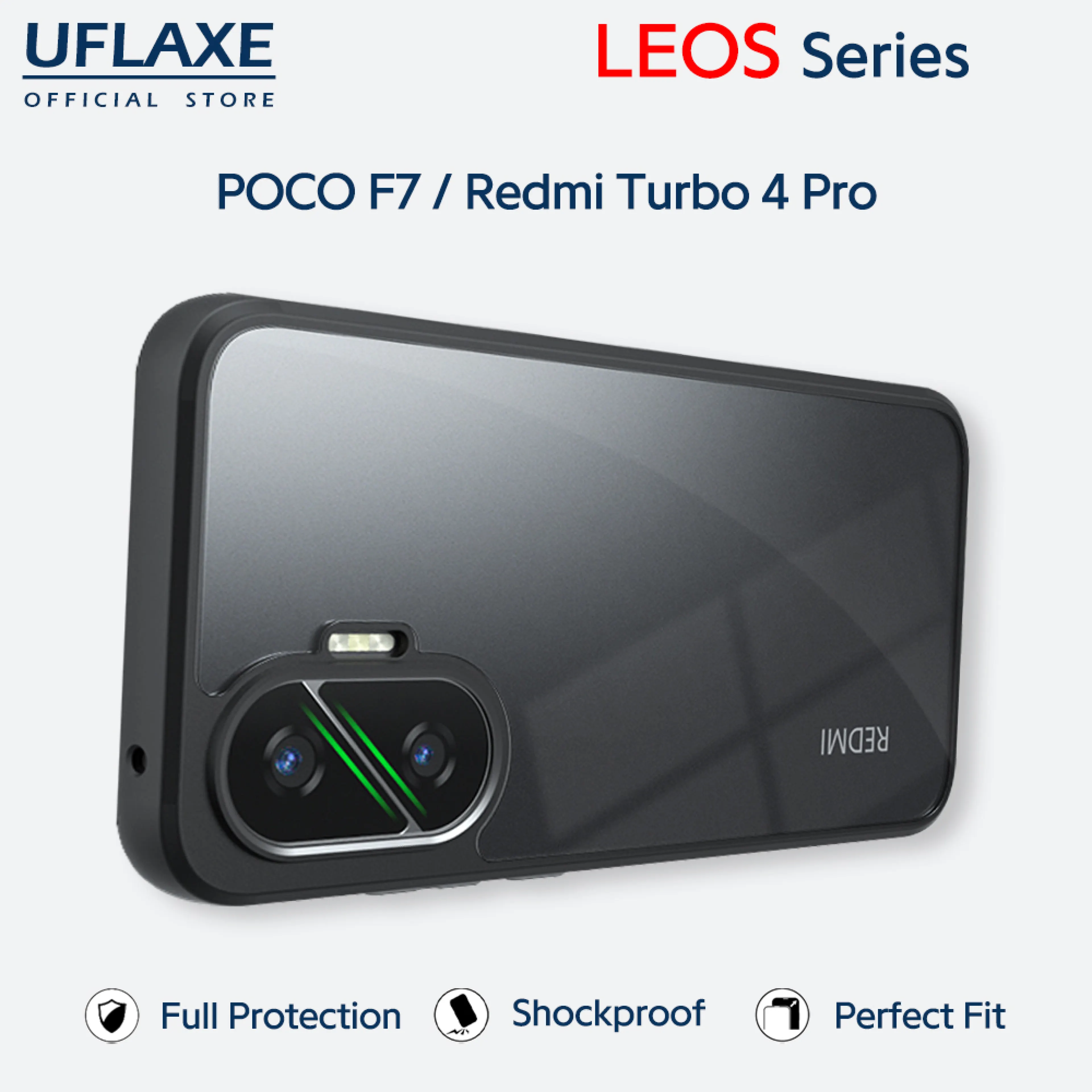 UFLAXE LEOS - For Xiaomi POCO F7 / Redmi Turbo 4 Pro Case - Matte Clear Shockproof Hard Case, Anti-Yellowing Anti-Fingerprint Durable Phone Case