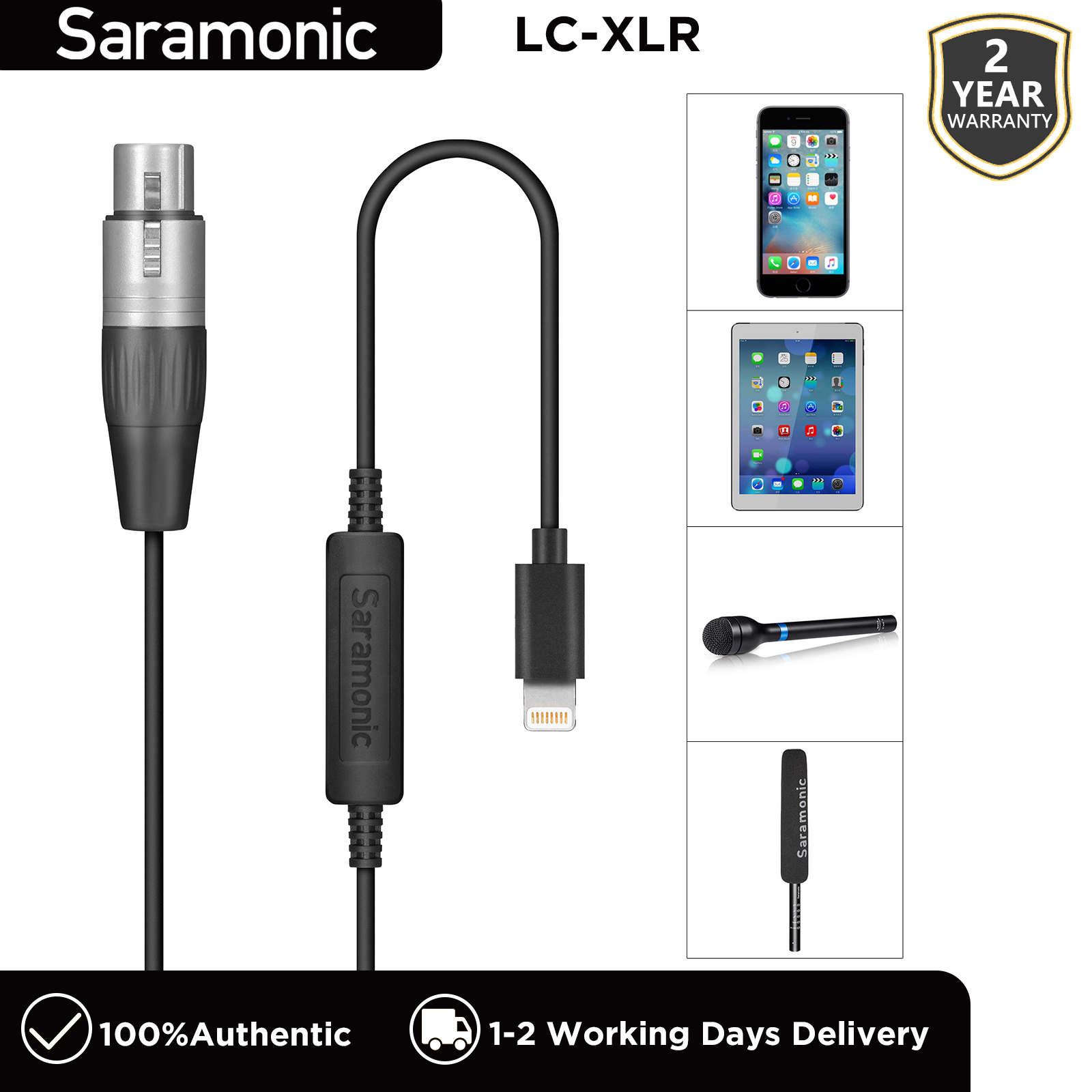 Đầu nối XLR nữ saramonic lc-xlr để Apple giao diện âm thanh nhanh được chứng nhận cho microphone XLR động ngưng tụ iPhone