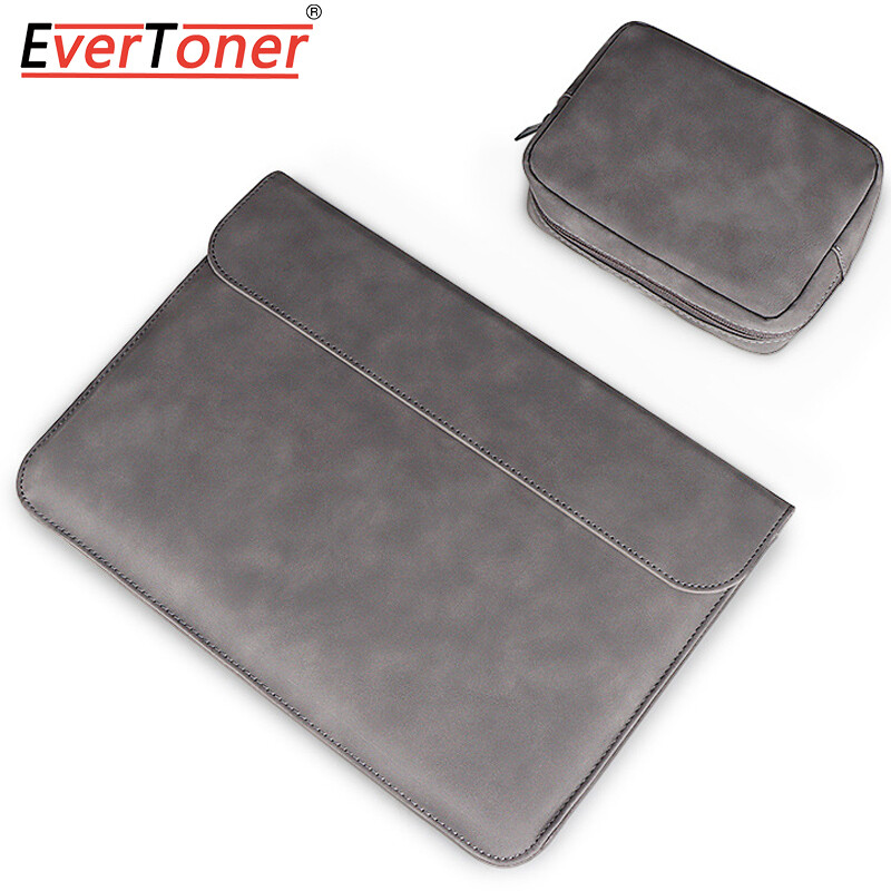 EverToner Chống Nước Bằng PU Túi Đựng Máy Tính Xách Tay Với Túi Điện 16 13 15 Inch Trường Hợp Đối Với MacBook Air Pro 2018 2019 2020 Mac Cuốn Sách Xiaomi Túi Bọc Máy Tính Bìa Phụ Kiện