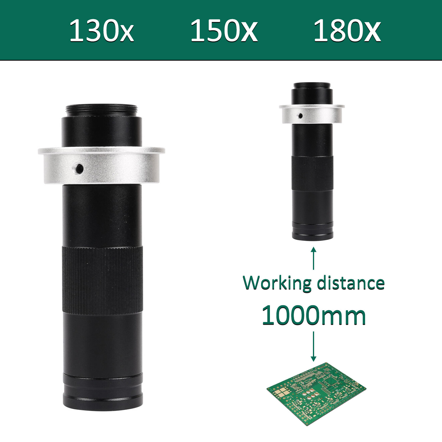 Yizhan ống kính ngàm chữ c phóng đại có thể điều chỉnh độ phóng đại 180x150x130x25mm cho kính hiển vi video hdmi vga usb camera một mắt