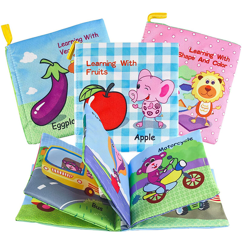 4 Type Baby Soft Cloth Books Toy Quiet Books Education Toys for Kids