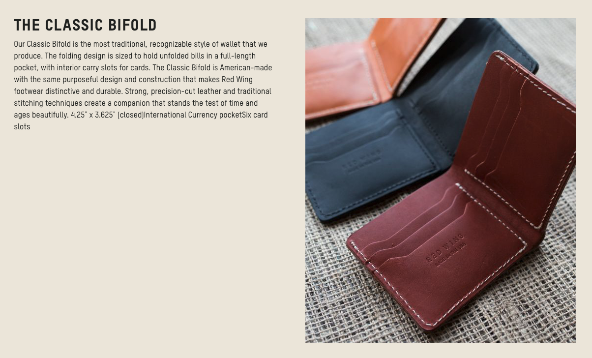 red wing classic bifold