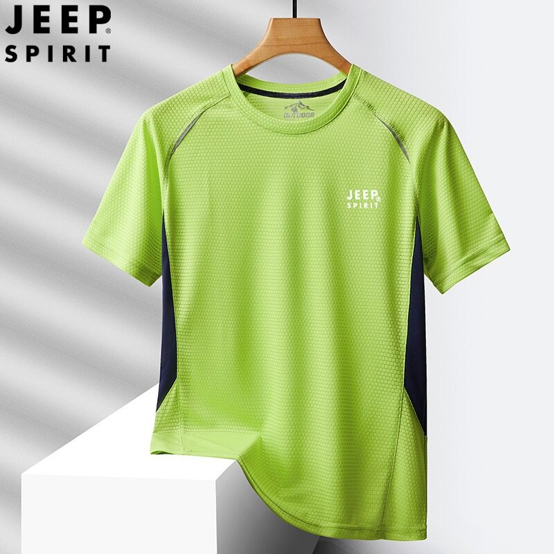 JEEP SPIRIT Summer refreshing and breathable outdoor top, running speed drying short sleeved shirt