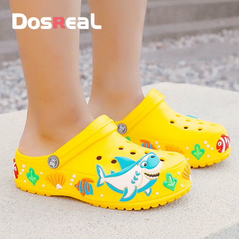 Dép DOSREAL Cho Trẻ Em Mùa Hè Dép Đi Trong Nhà, Hot Bán Xăng Đan Bé Trai Bé Gái Đi Biển Biển Hình Cá, Giày Khoét Lỗ Thoáng Khí Trẻ Em