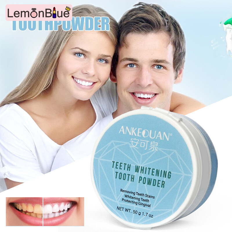 Gambar LemonBlue Whitening Tooth Powder Removes Stains Brightening Oral Care Teeth Cleaning Fresh Breath Bright Teeth Powder